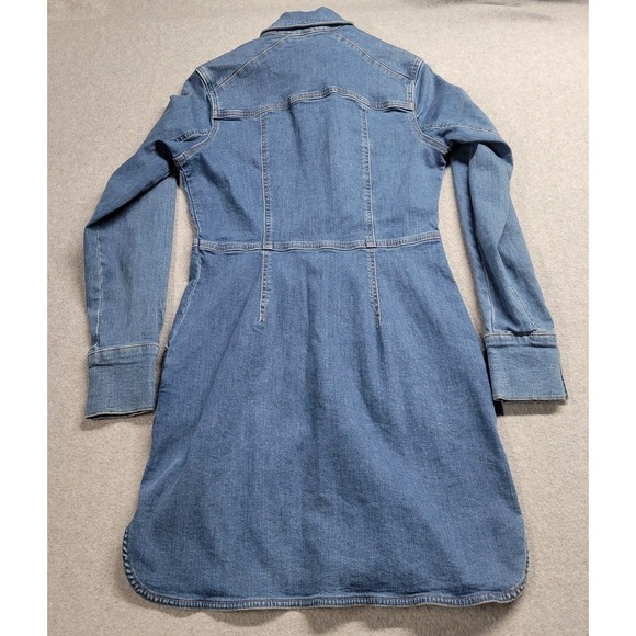 Free People Women's Blue Denim Mini Dress Size Small Cotton Stretch Blend NWT - Picture 12 of 12